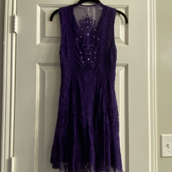 Free People Purple Mini Flowy Dress - Picture 2 of 2